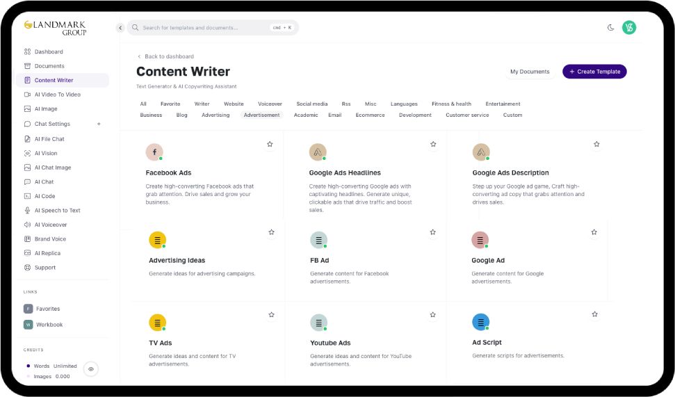 MagicAI Dashboard Mockup